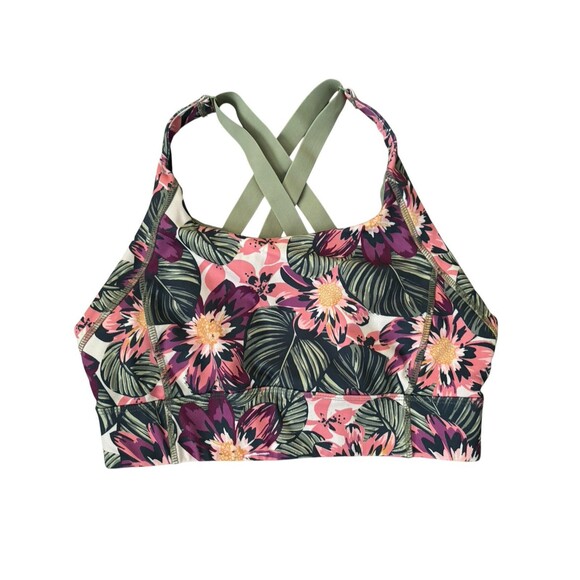 MTA Sports Two Piece Green Floral Matching Athletic Wear Set Sports bra M - Picture 3 of 7